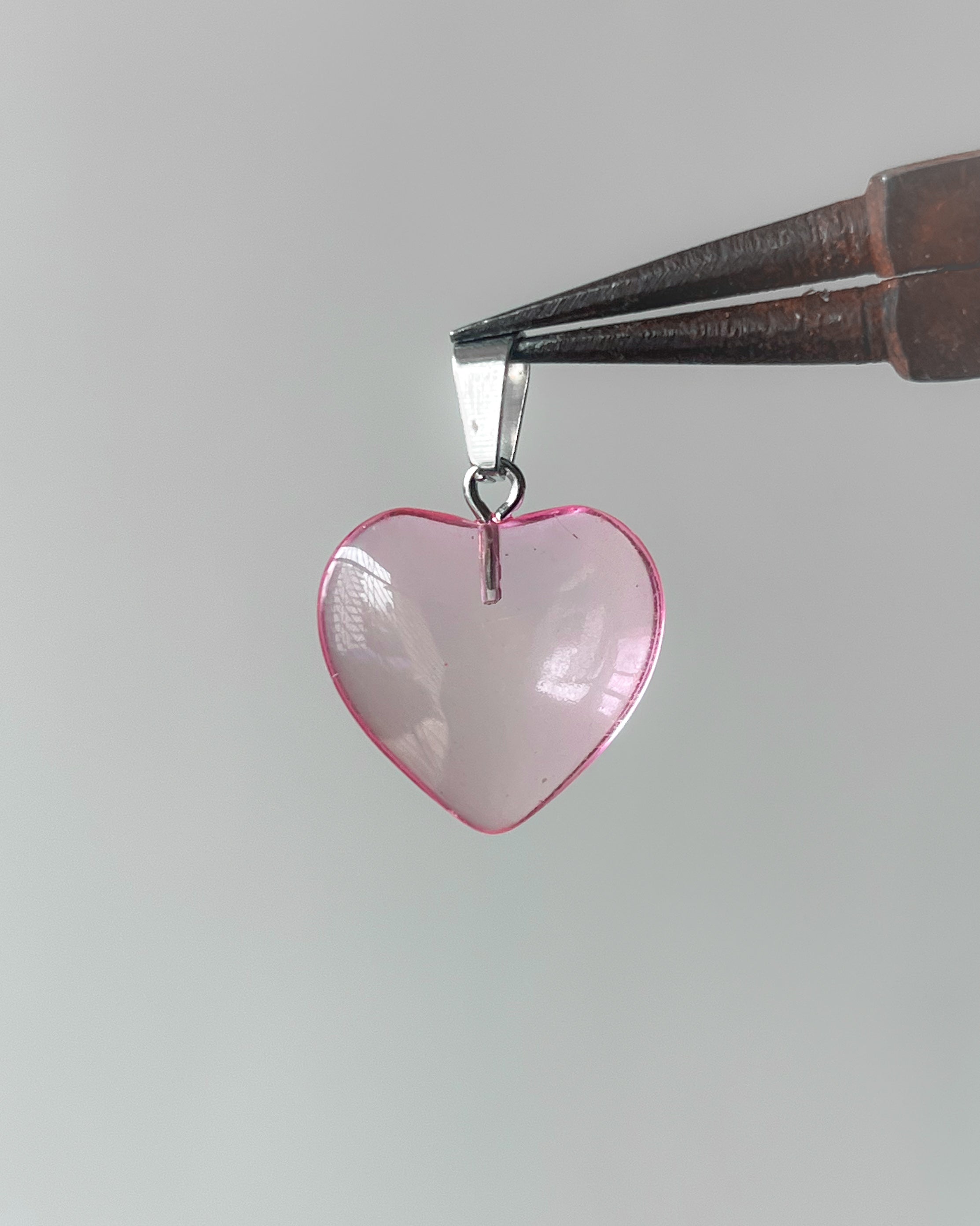 Pink Heart Pendant | 5 pc (no refund on scratches)