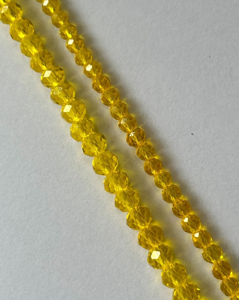 Vibrant Yellow Crystal Beads