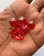 1.0 Red Flower beads - 25 grams