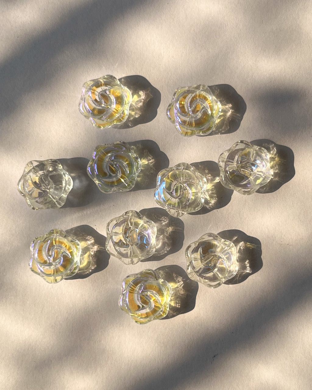 Chunky flower Beads // 10 pc