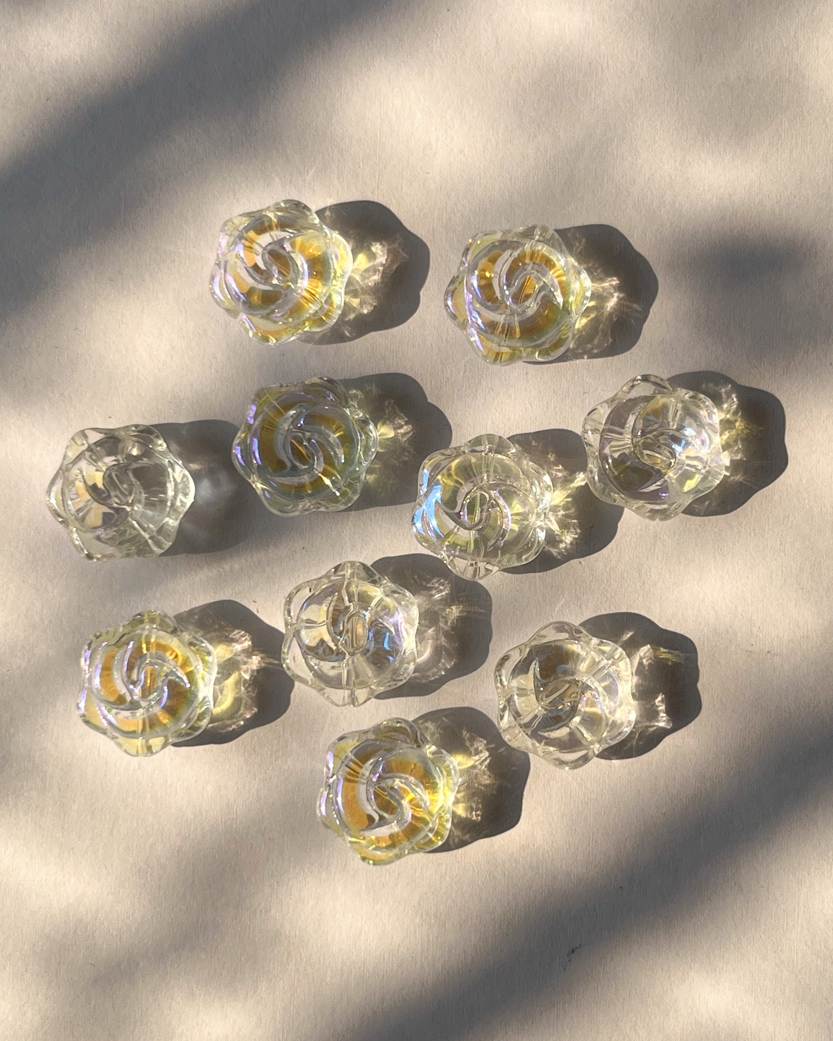 Chunky flower Beads // 10 pc