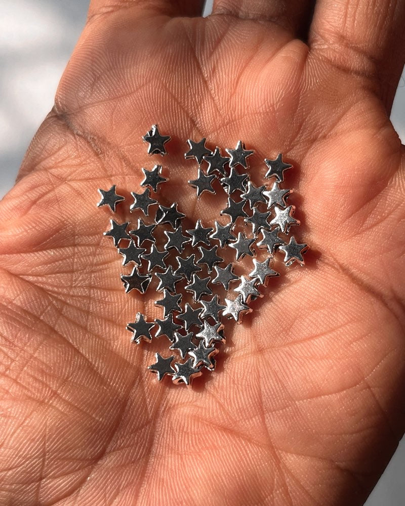 Silver star Charm // 100 pc