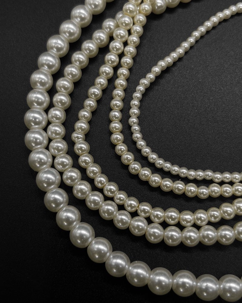 Cream Pearl Glass Beads Pack of 90-100