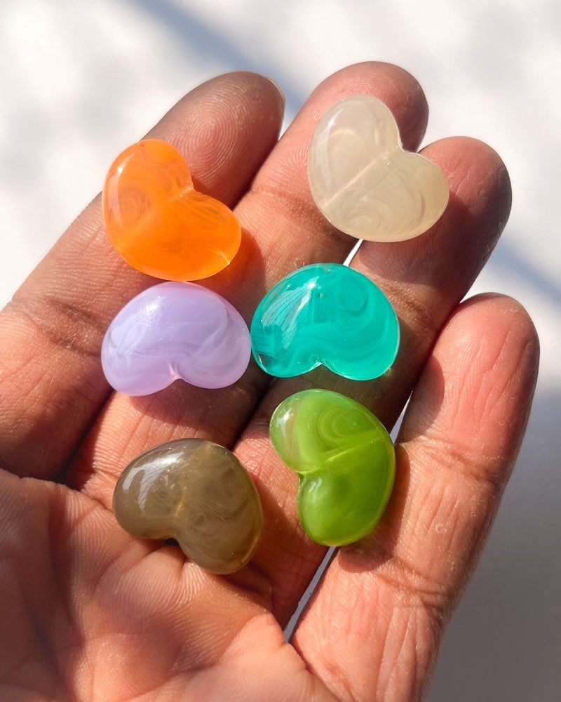 Chunky Heart Beads // 50 gms pack