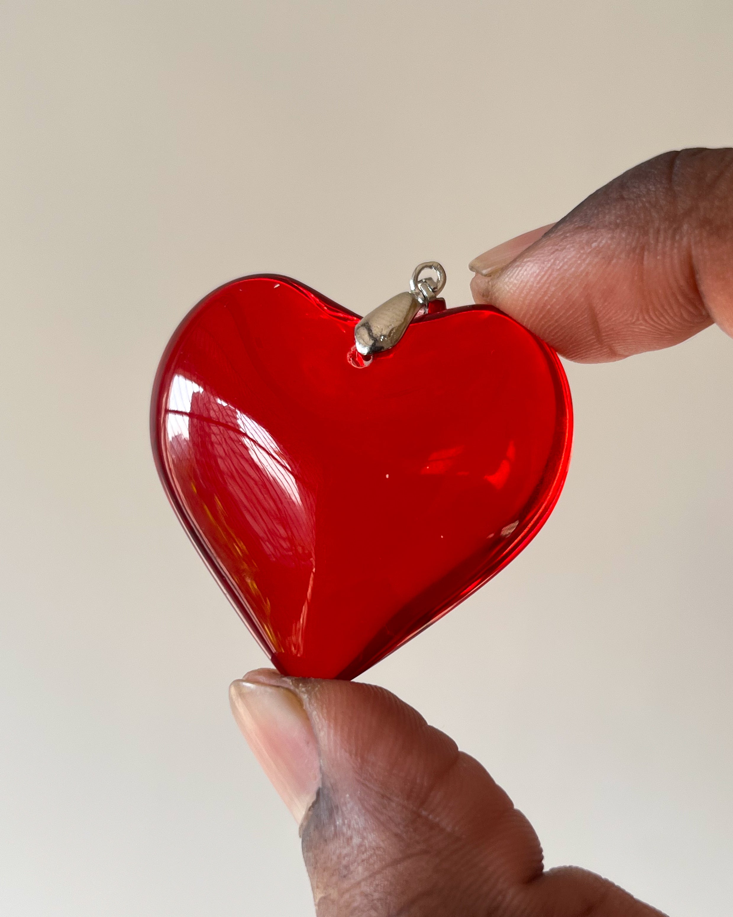 Red chunky glass heart