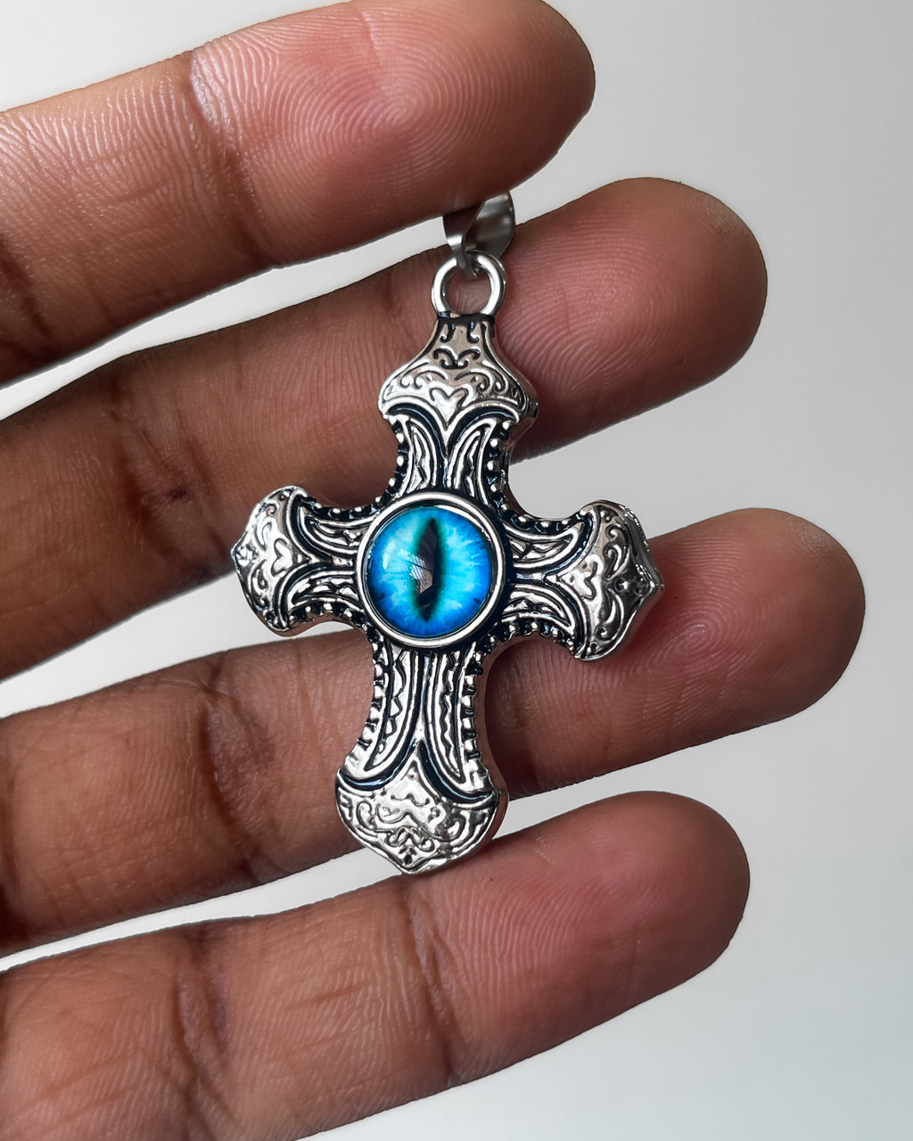 Devil eye cross pendant