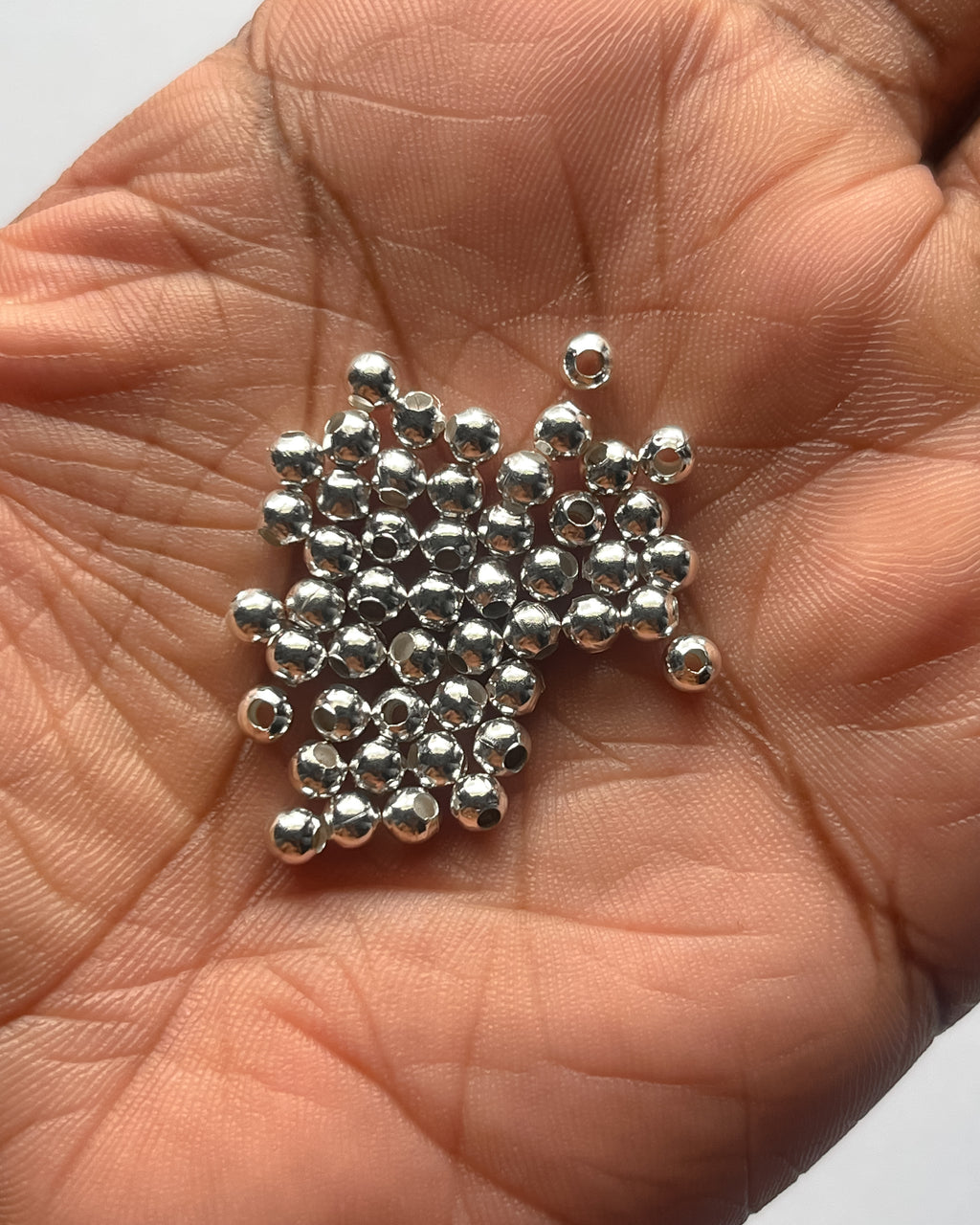 4mm Silver Metal beads - 25 grams