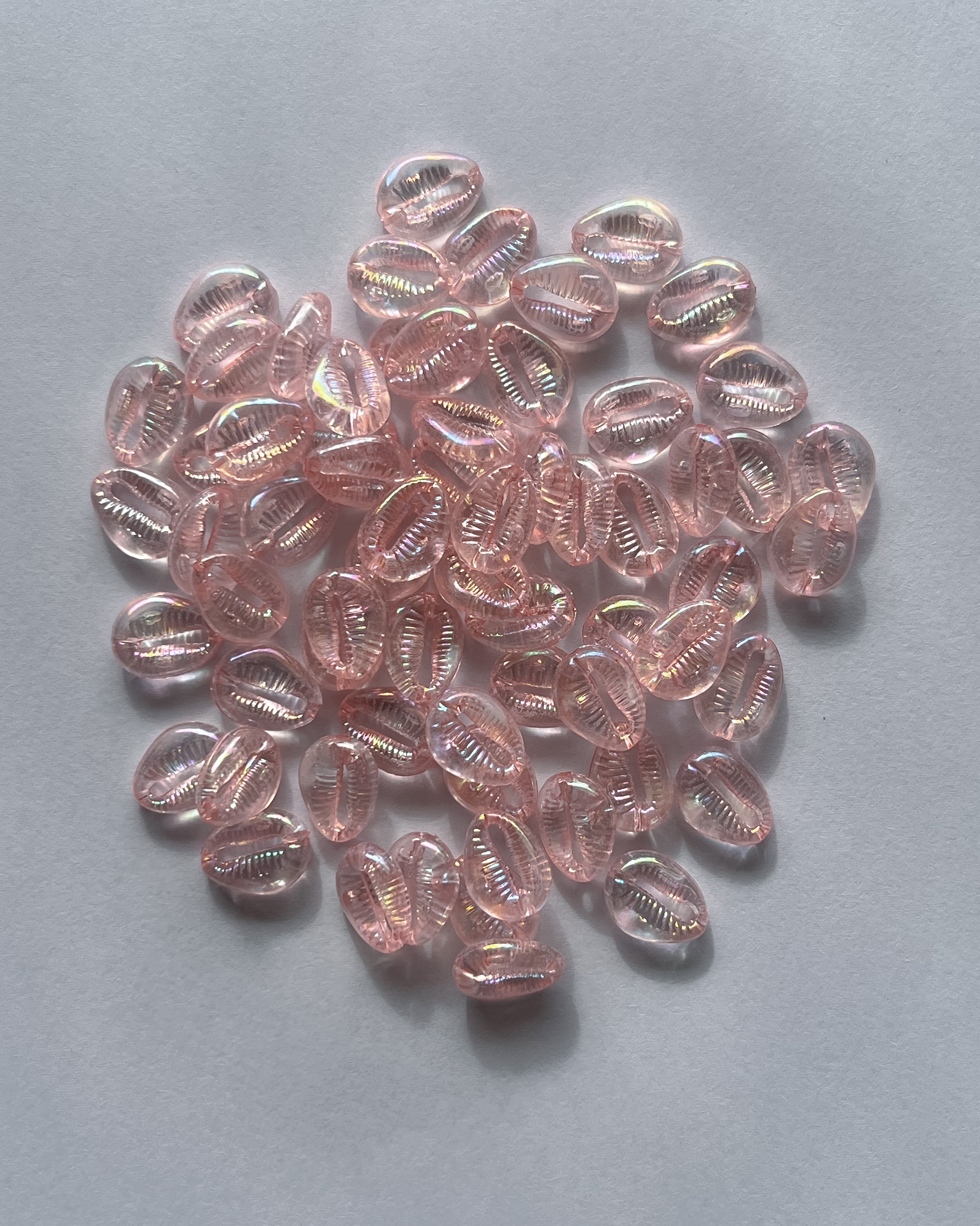 Pink shell beads - 25 grams