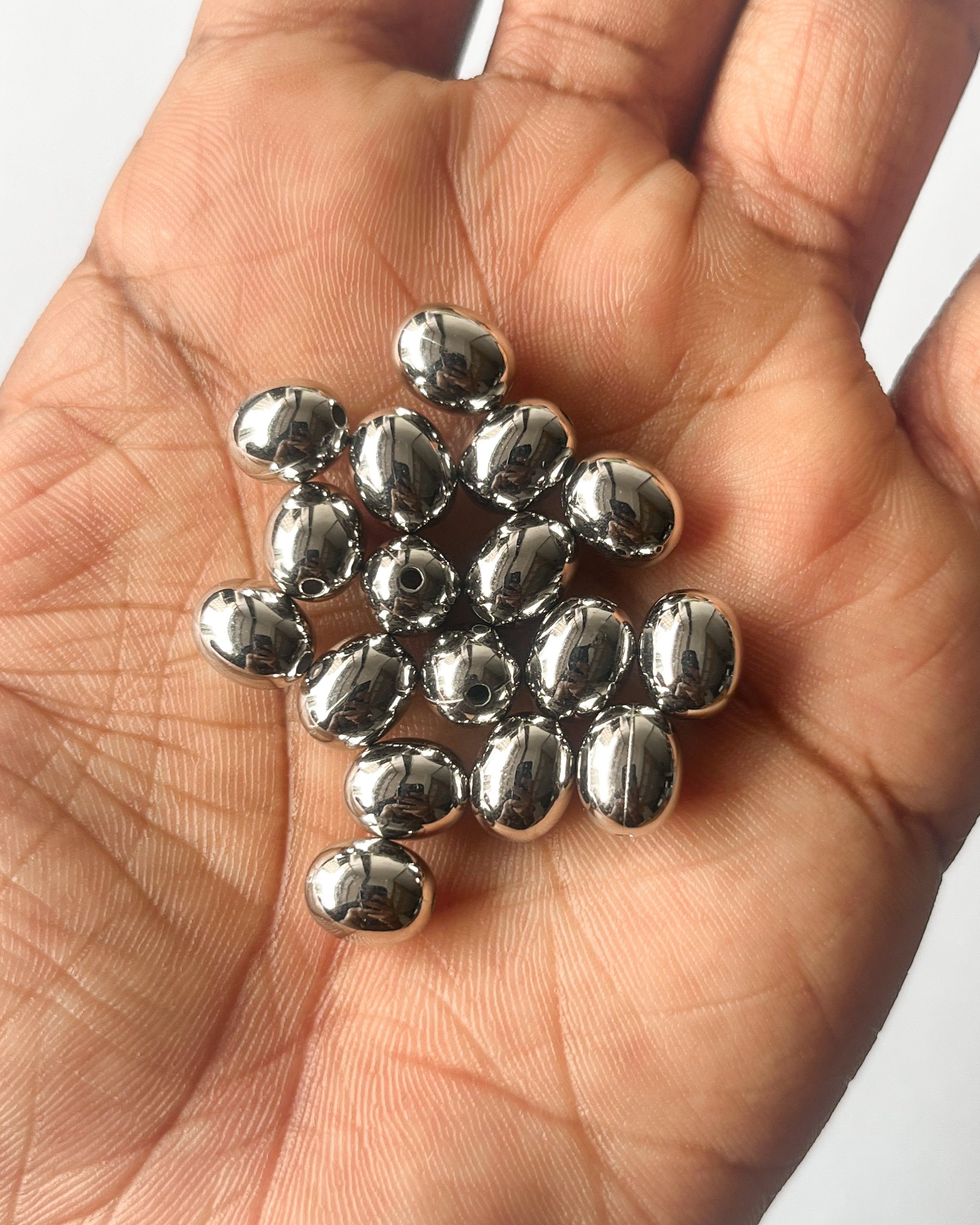 4 Uneven metallic CCB bead // 25 grams