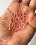 Pink Hollow Heart Beads Pack of 25 Grams