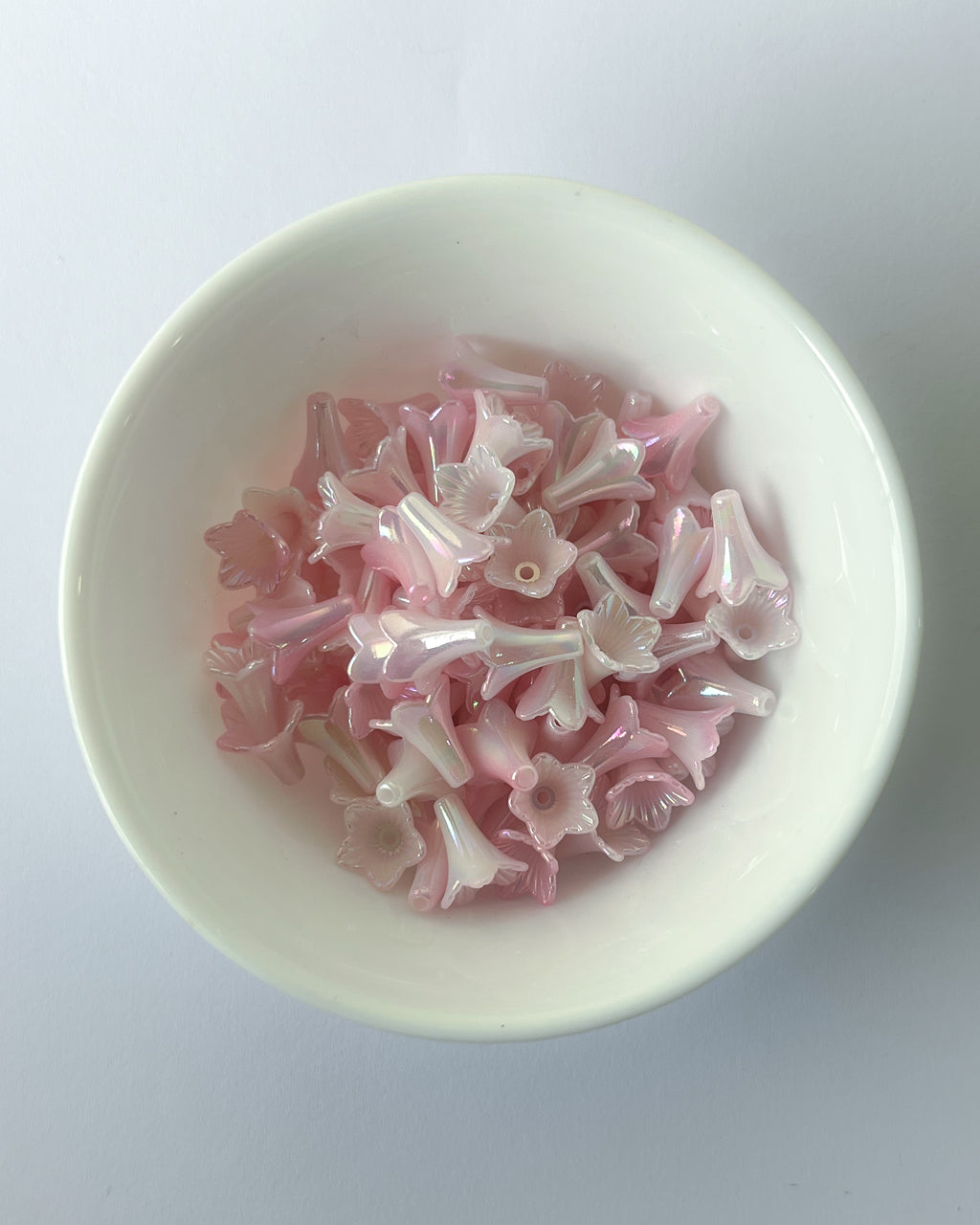 Pink lily beads - 25 grams