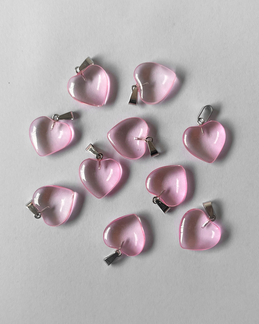 Pink Heart Pendant | 5 pc (no refund on scratches)