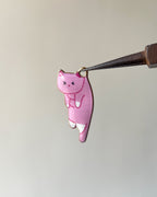 Pink kitty charm // 10 pc
