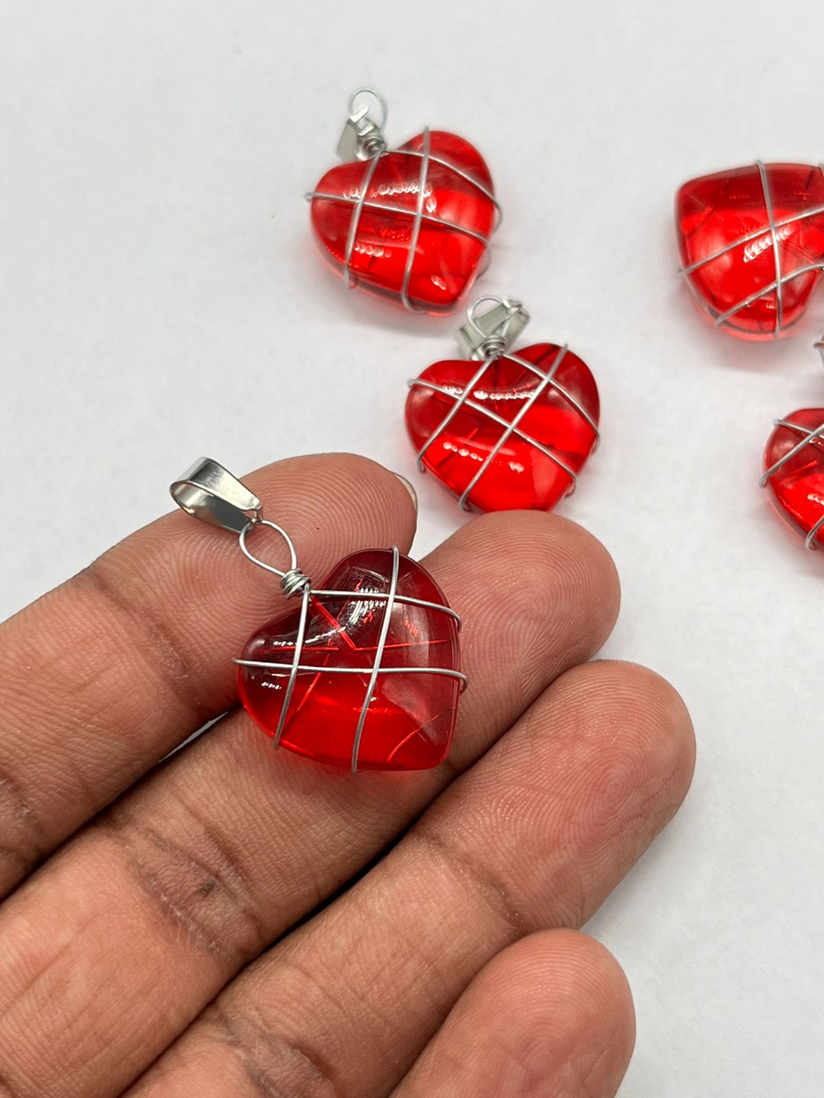 Caged Heart l 10 pc  (without hook)