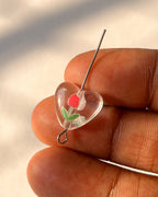 Tulip heart beads // 10 pc