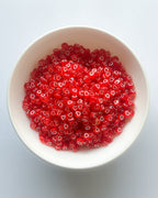 Red heart beads / 25 grams