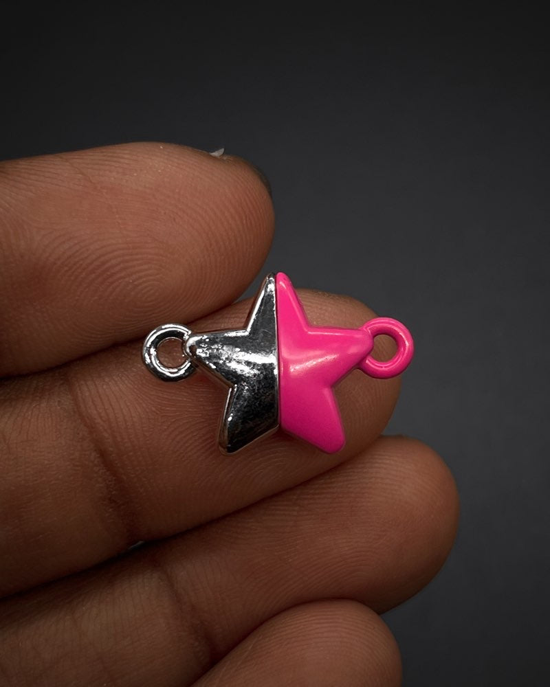 Pink and silver Star magnet | 1 pc
