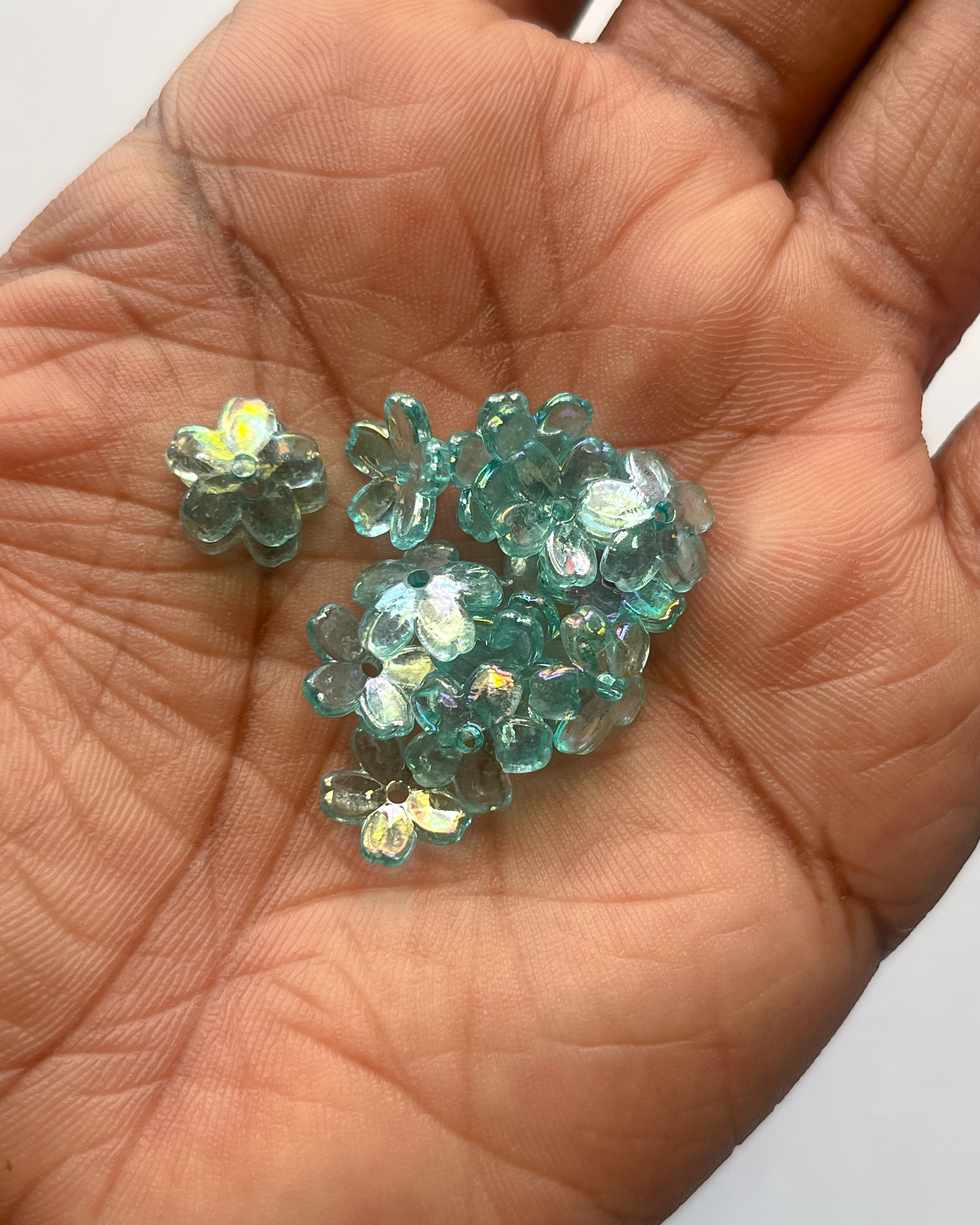 2.0 blue mini flower beads - 25 grams