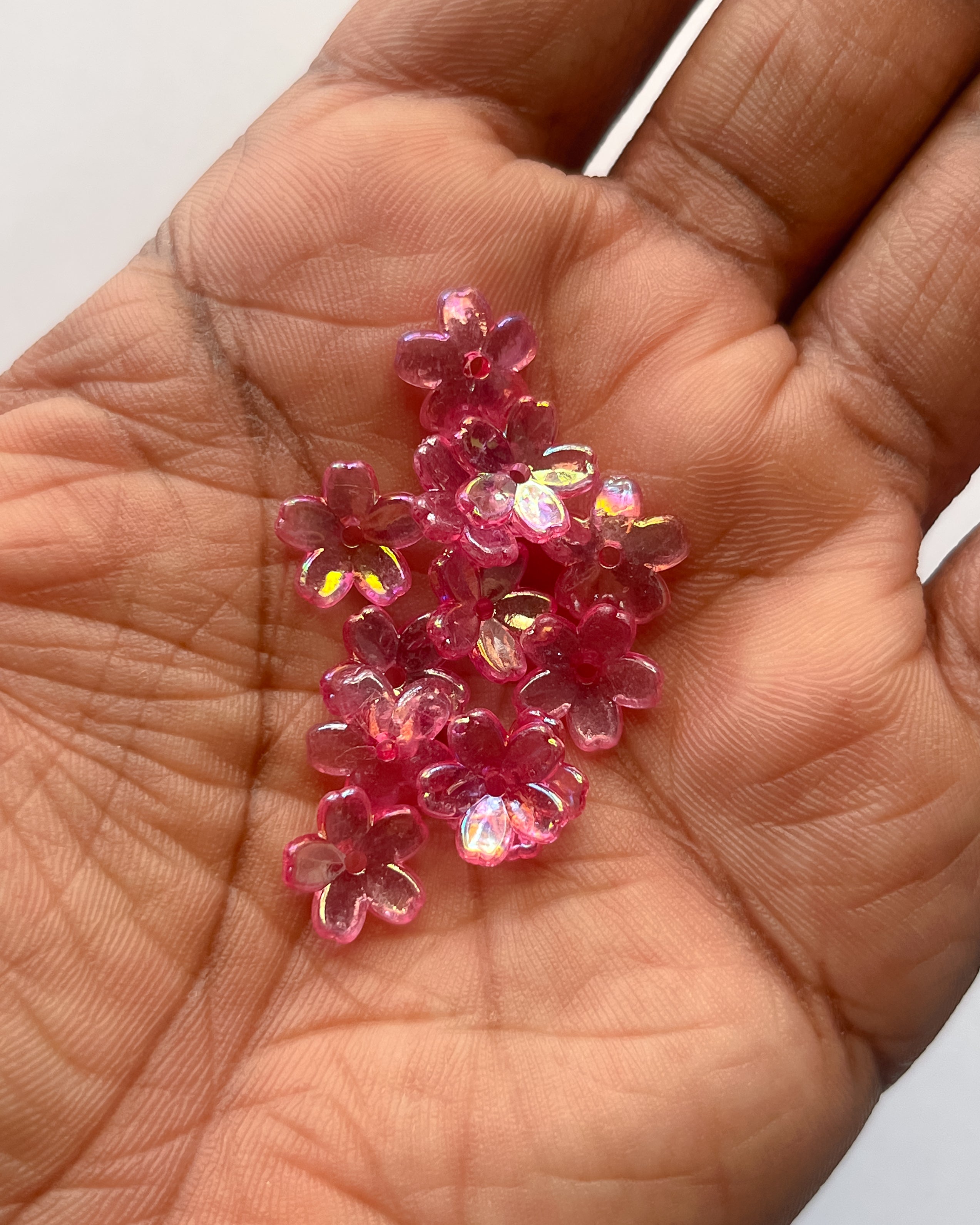 2.0 dark pink mini Flower beads - 25 grams