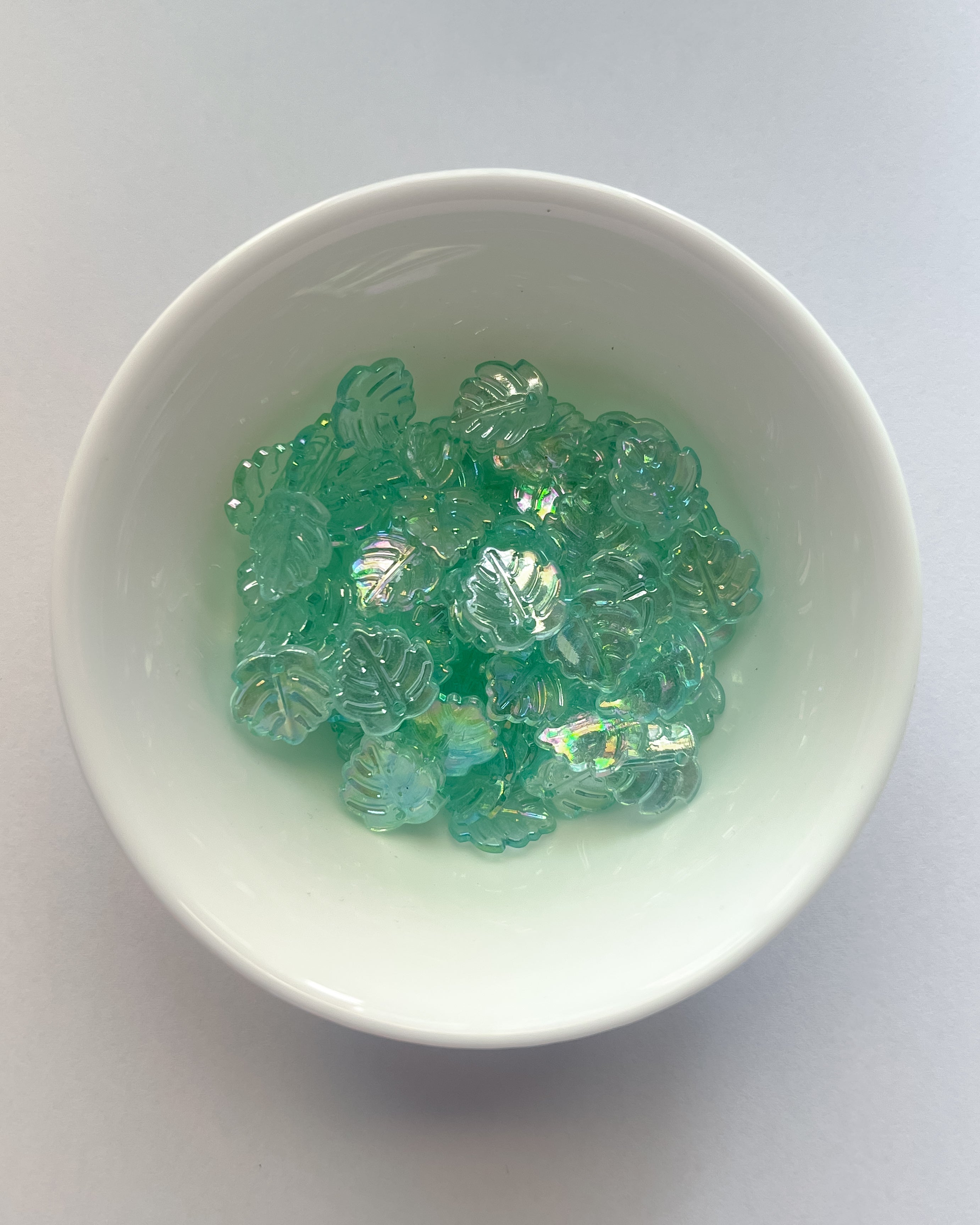 Blue mini leaf beads - 25 grams