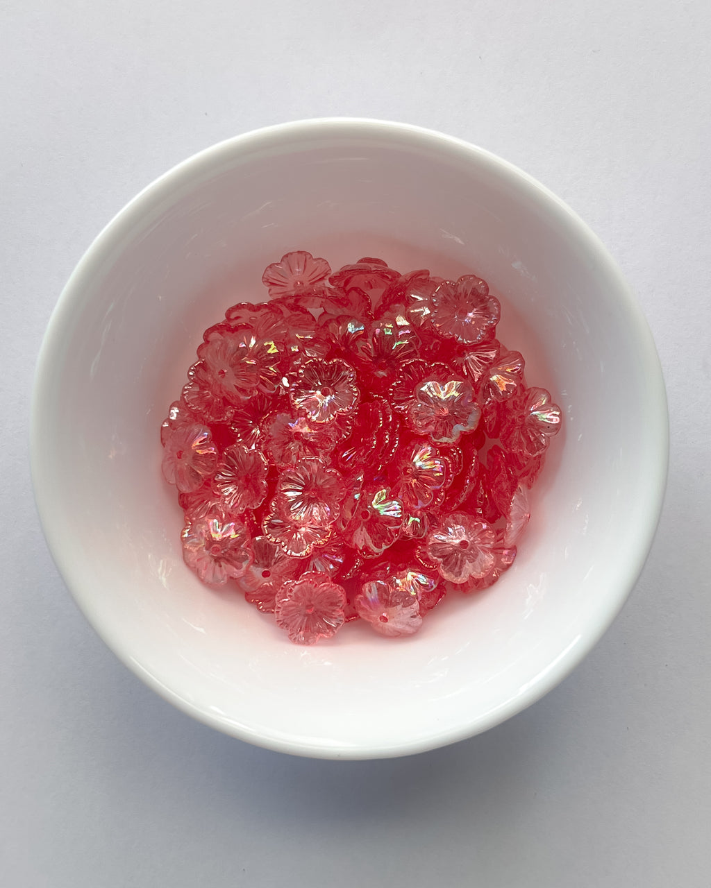 1.0 dark pink Flower beads - 25 grams