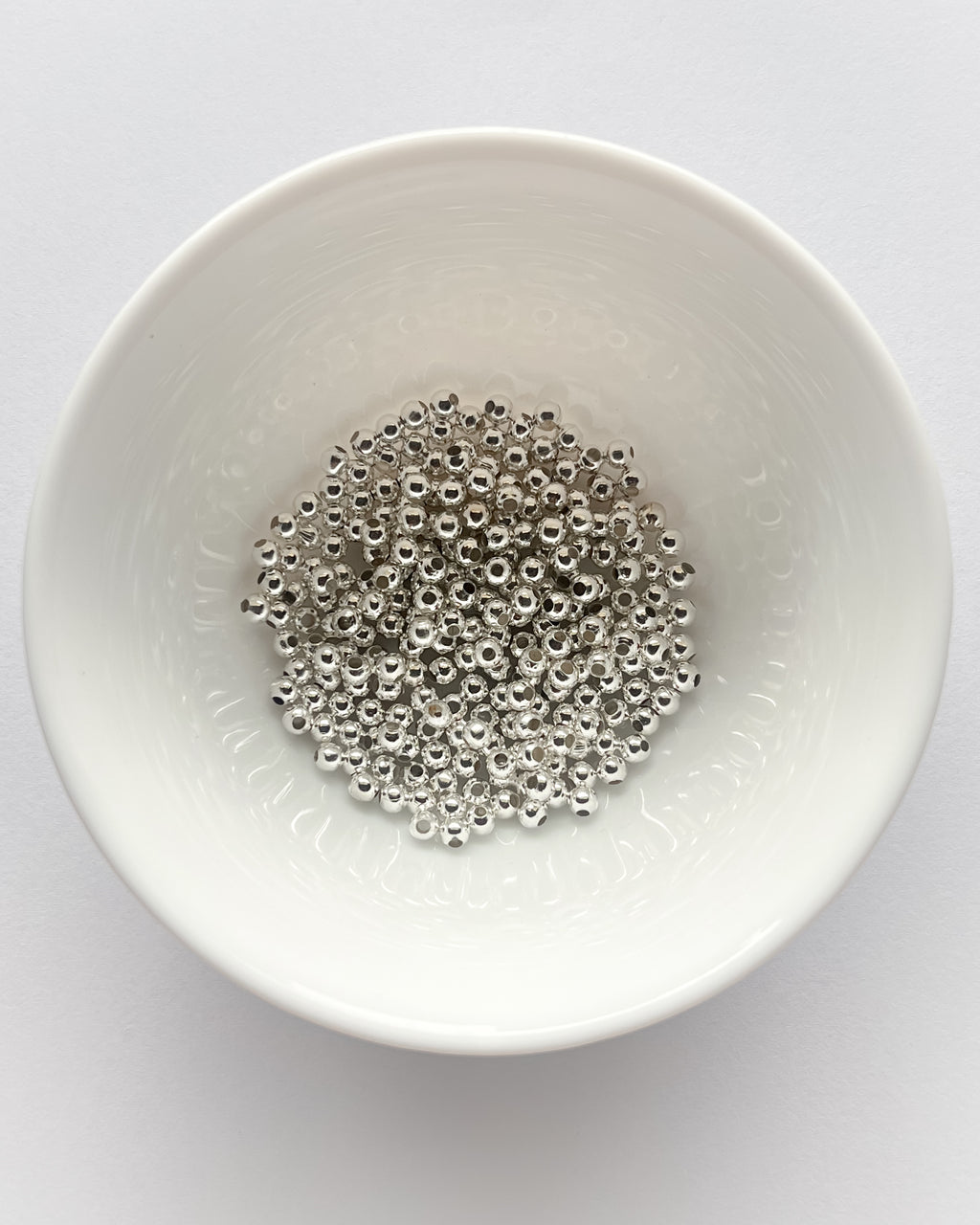 4mm Silver Metal beads - 25 grams