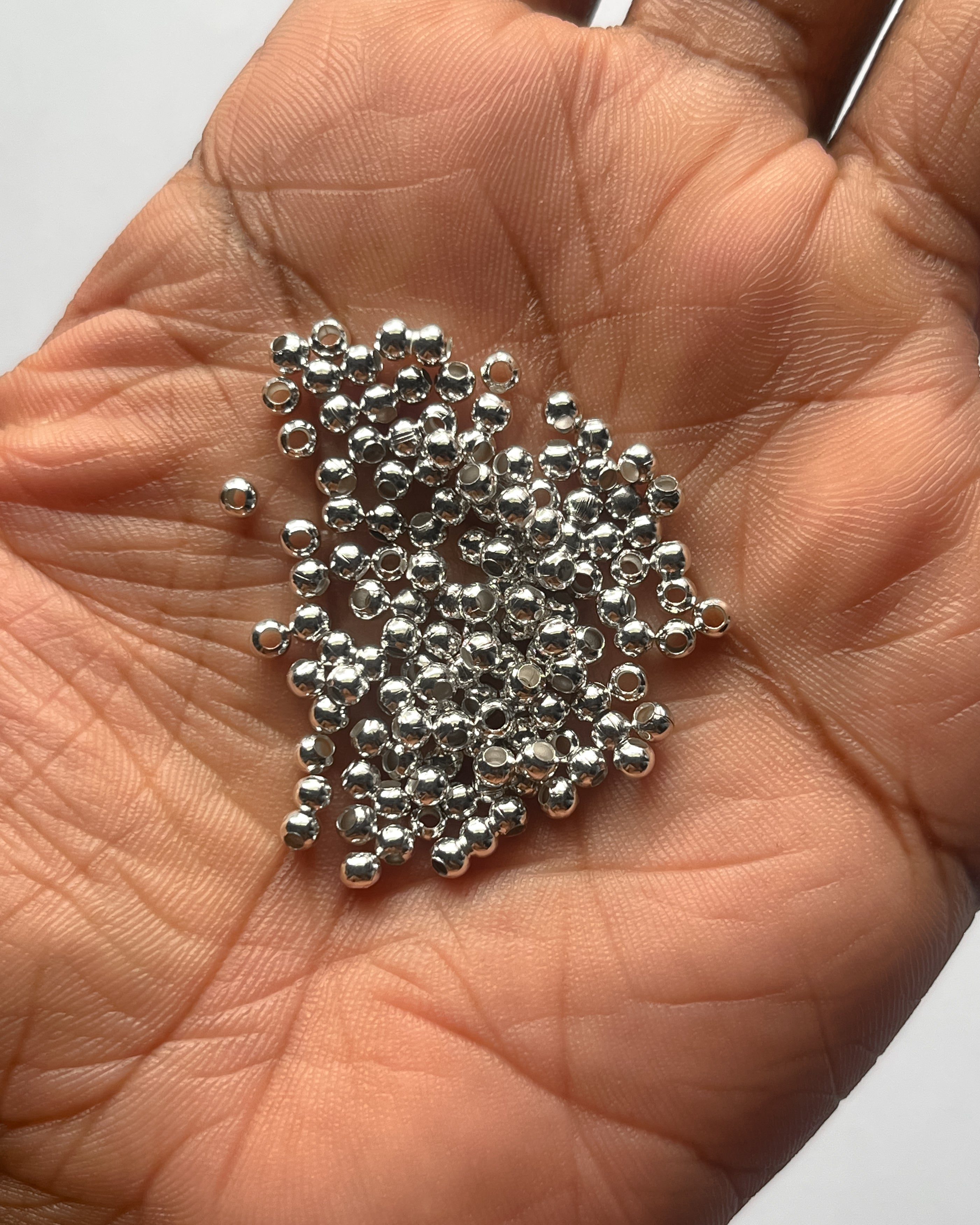 3mm Silver Metal beads - 25 grams