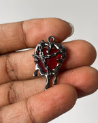 Gothic melting red heart charm - 3 pc
