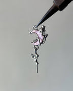 Pink moon dangle charm - 3 pc