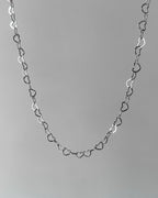 Silver heart link chain - 1 meter
