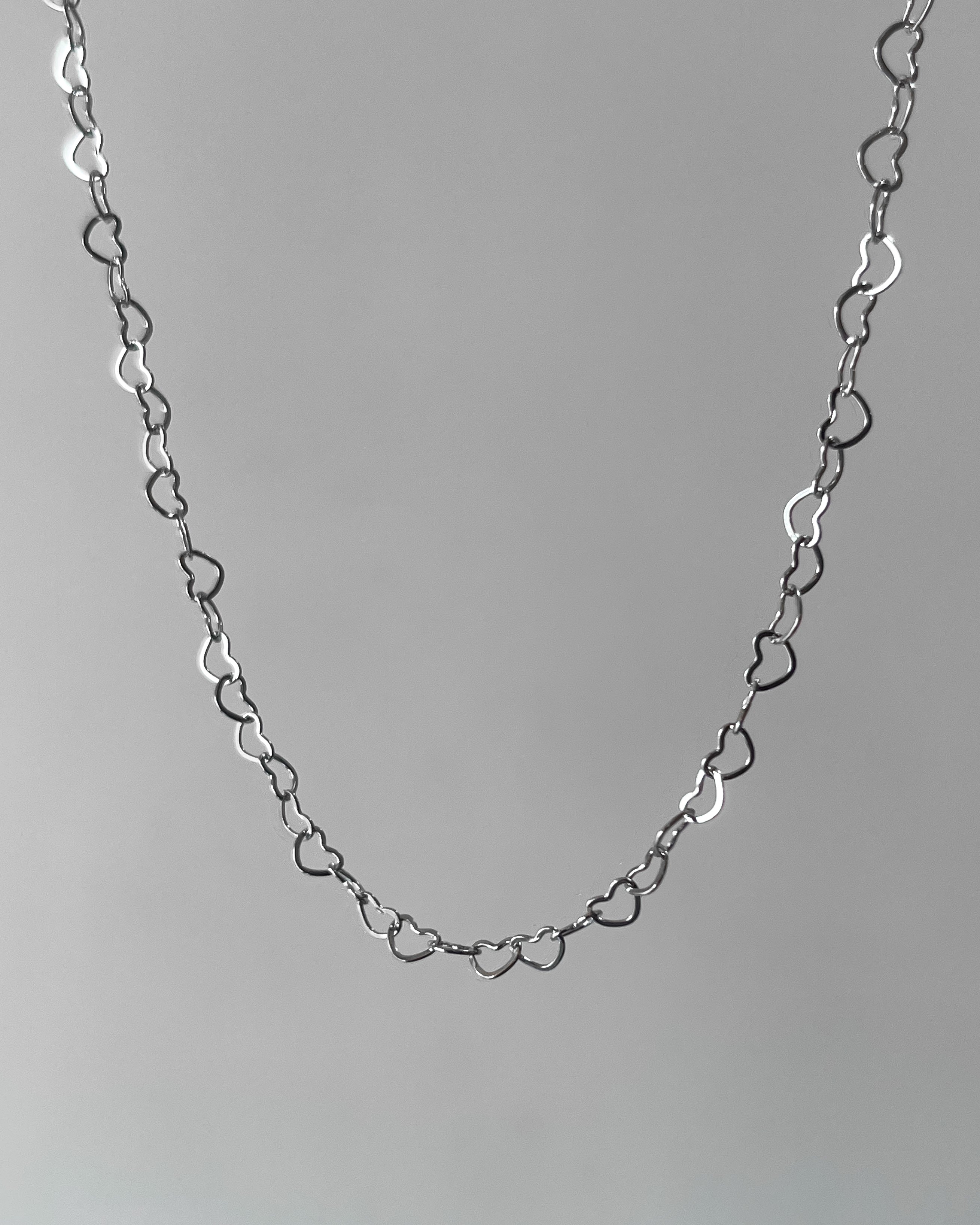 Silver heart link chain - 1 meter