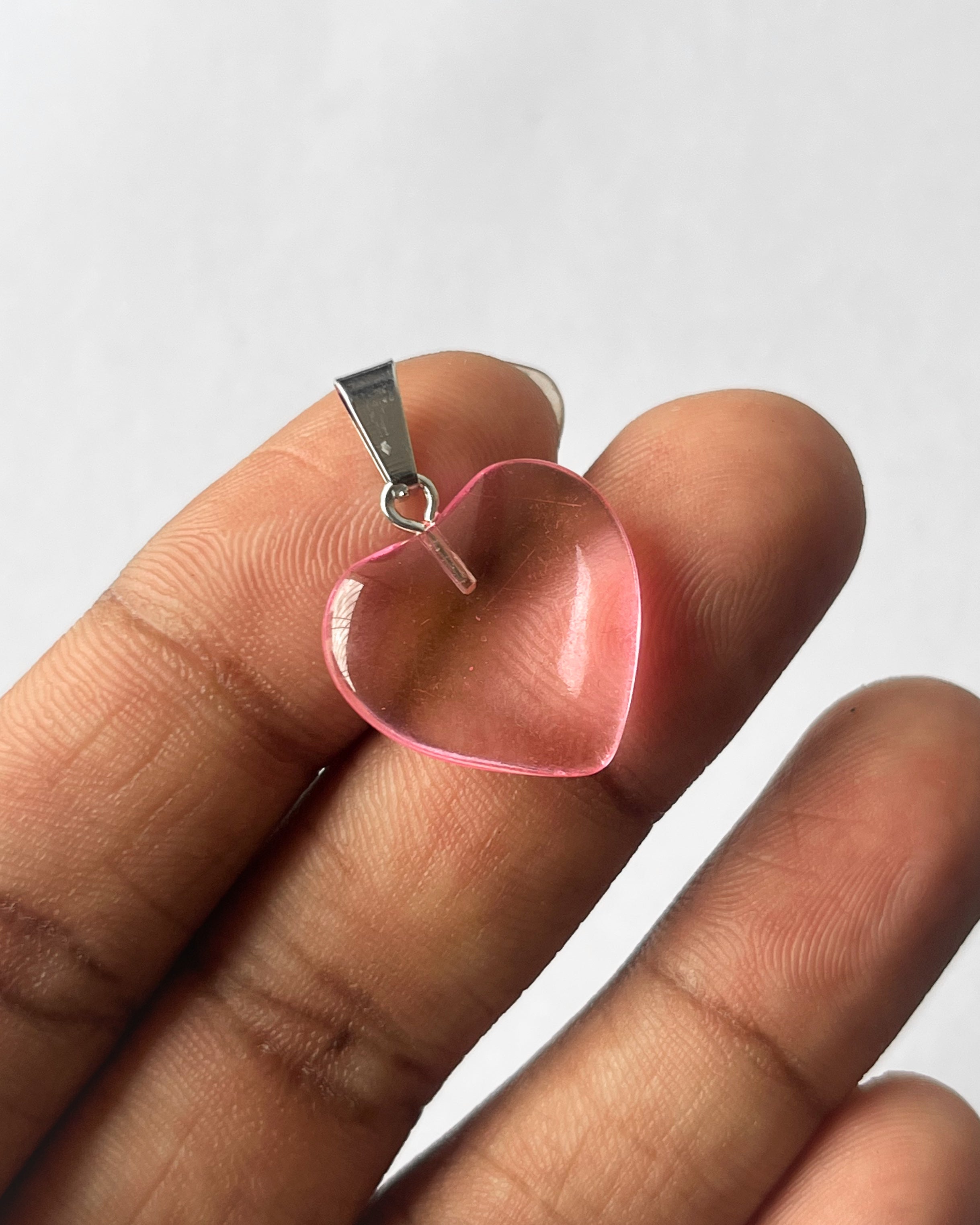 Pink Heart Pendant | 5 pc (no refund on scratches)
