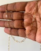 Gold heart link chain - 1 meter