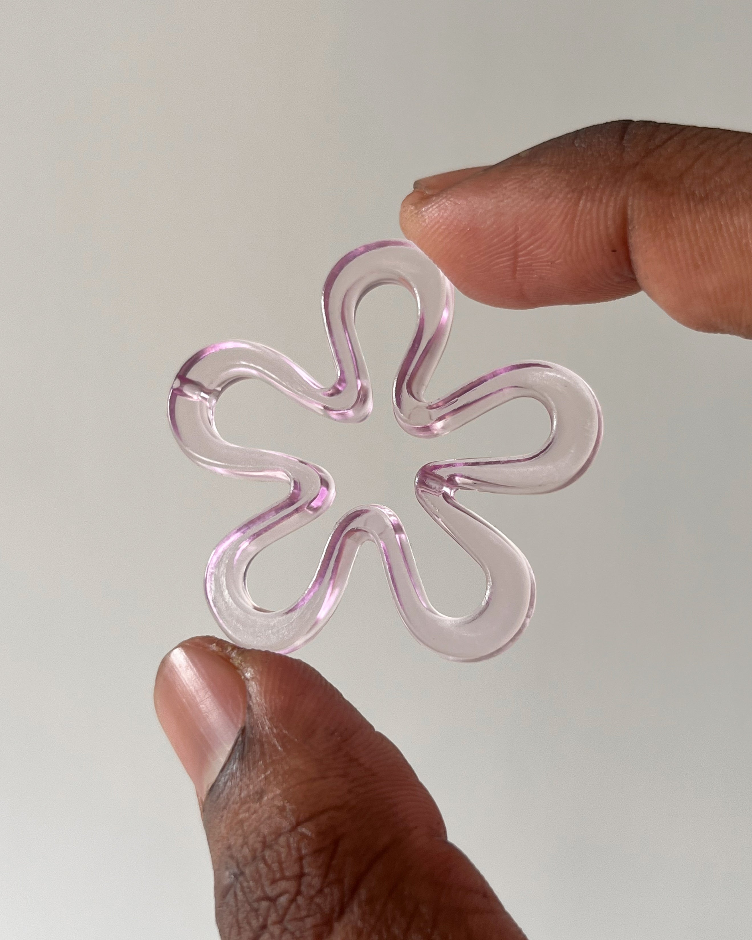 Purple Chunky Flower Bead // 10 pc