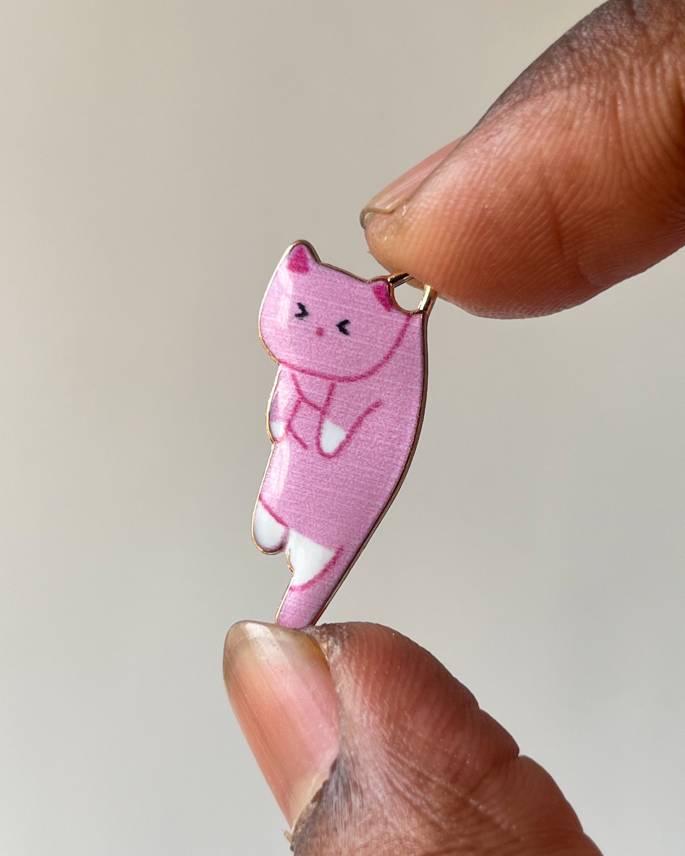 Pink kitty charm // 10 pc