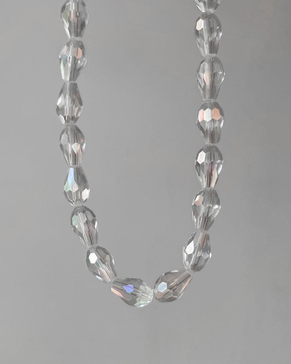 White Drop Crystal Beads | 8mm | 1 line