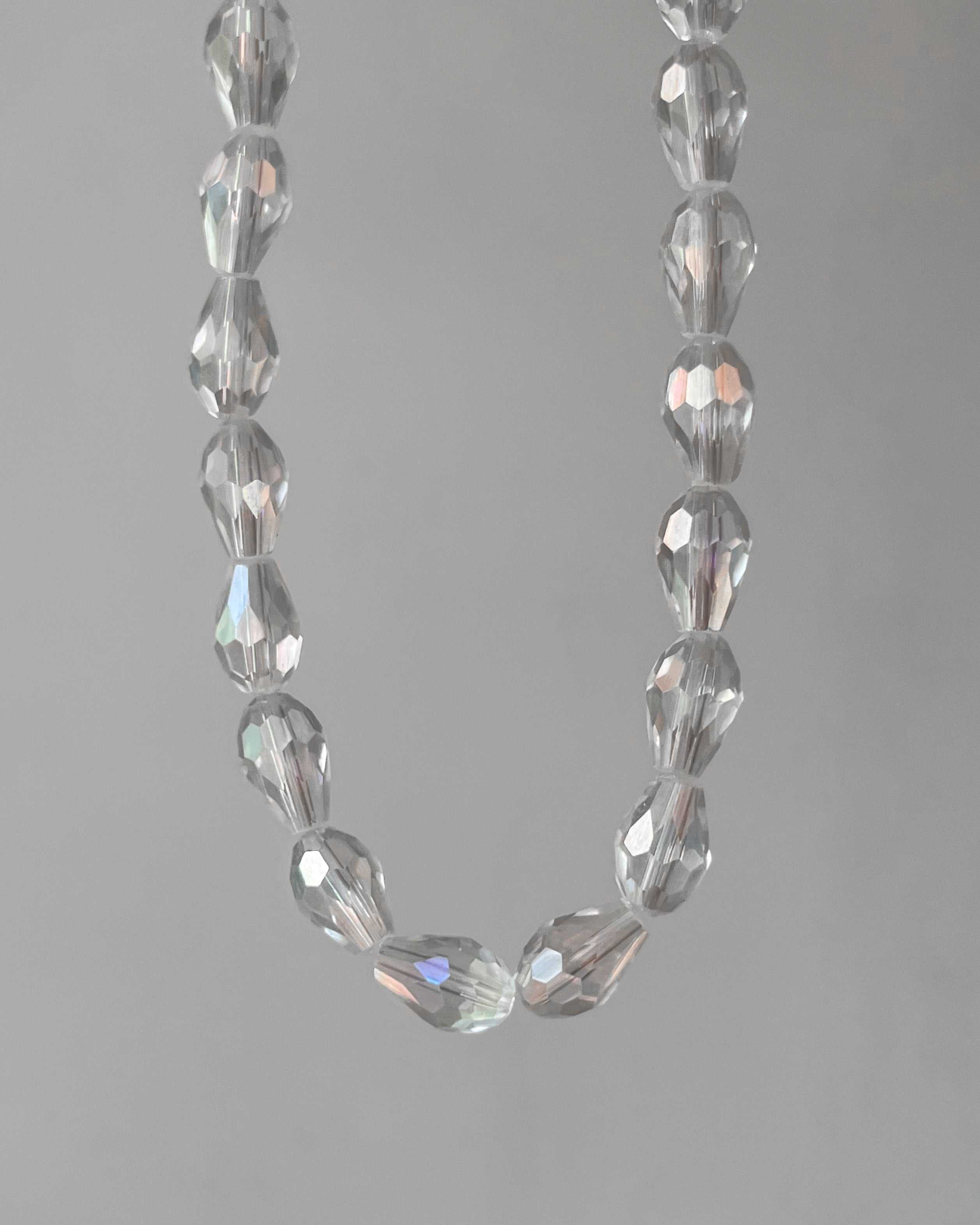 White Drop Crystal Beads | 8mm | 1 line