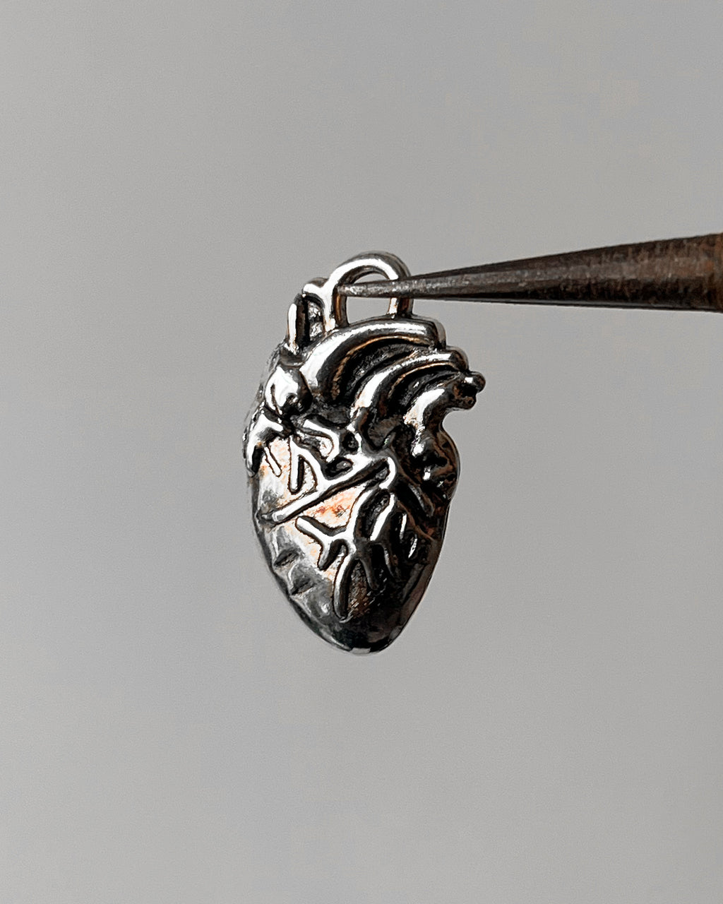 Silver Organ Heart Charm 10 pc