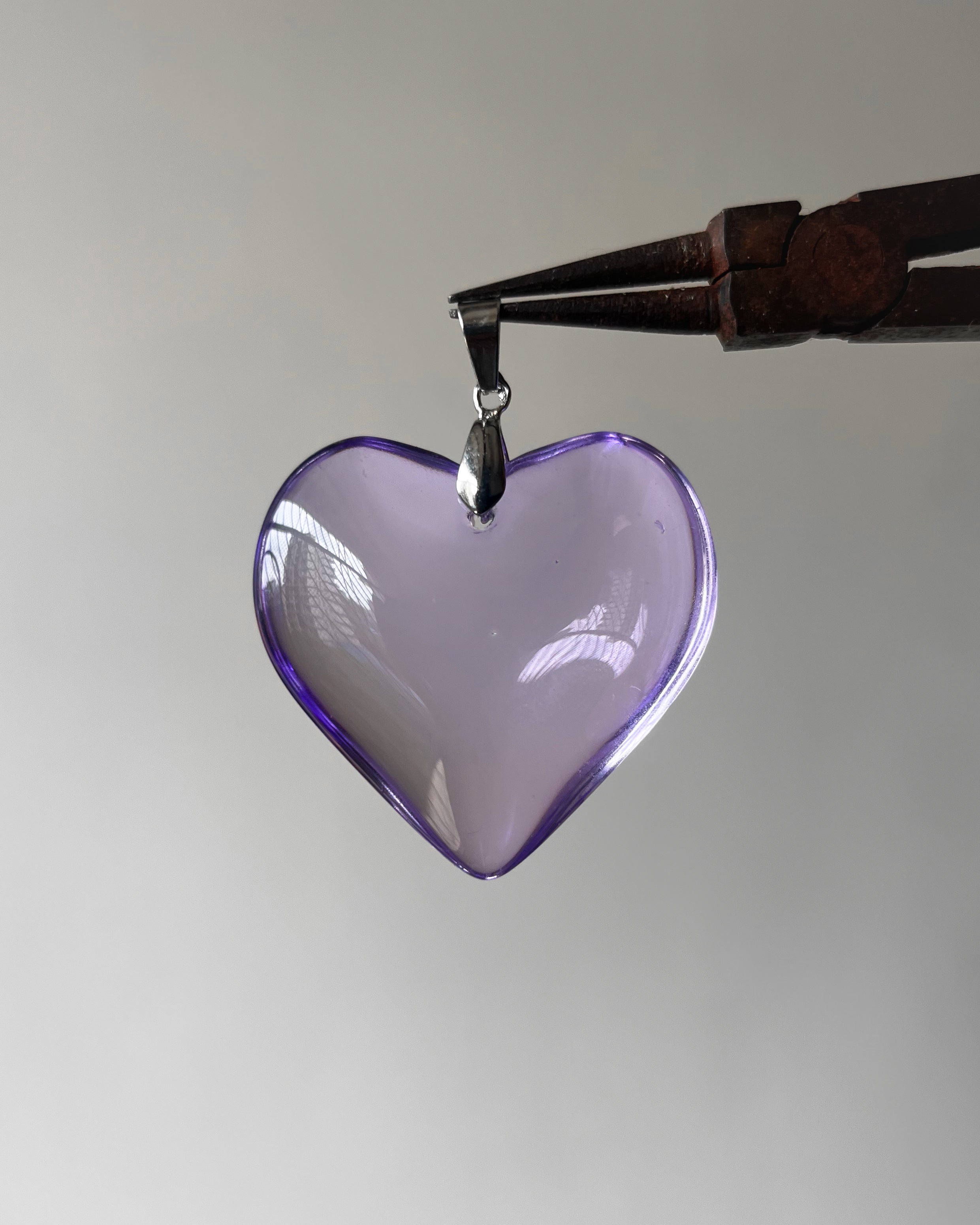 Purple chunky glass heart