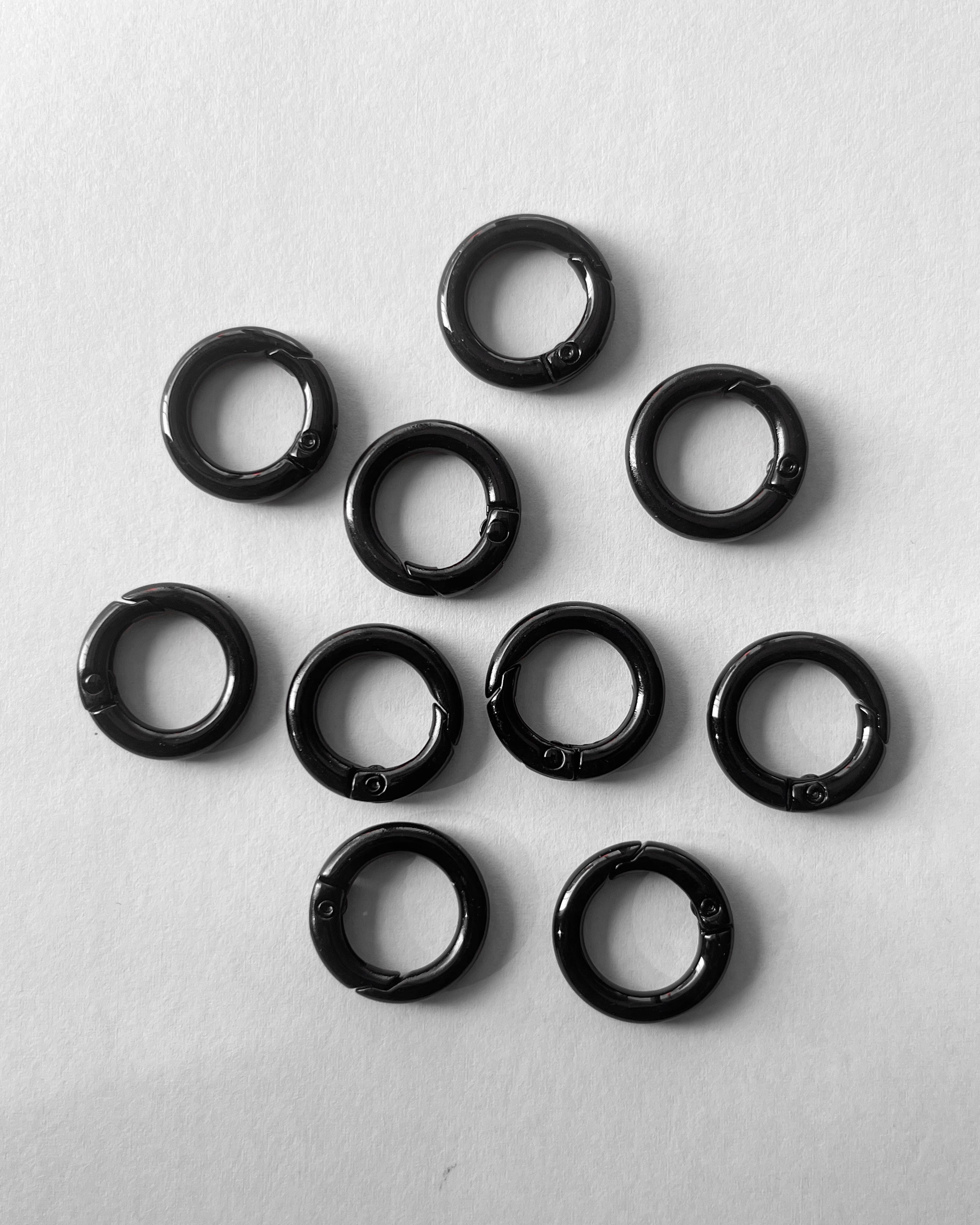 Black Round Keychain Hooks Pack of 10