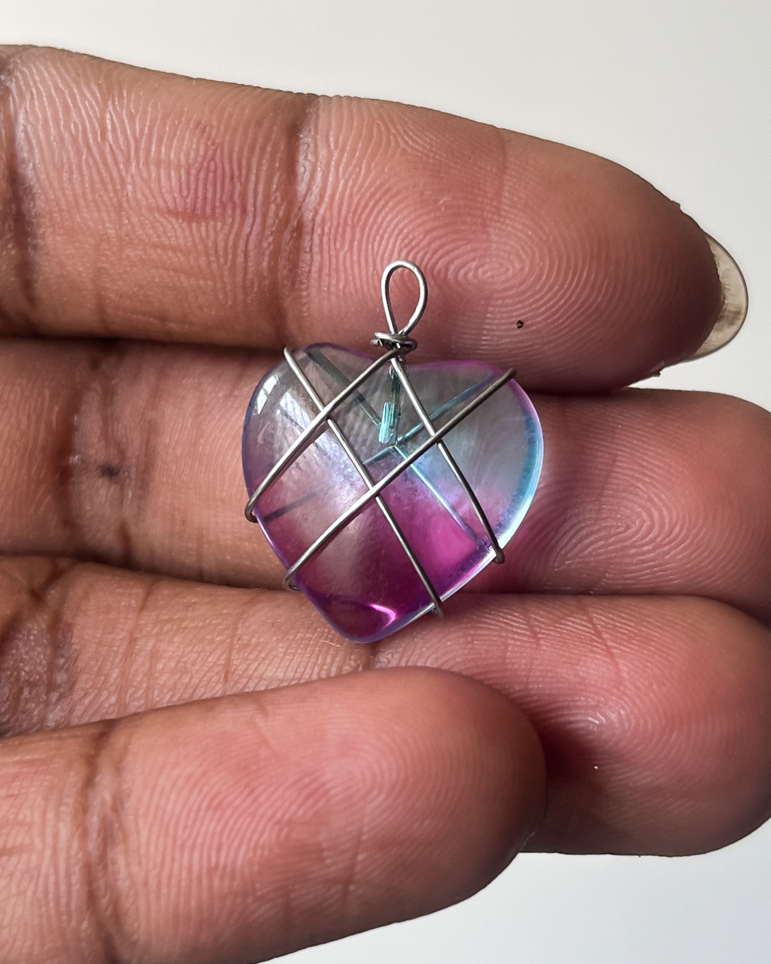 Cinderella Inspo Caged Heart Pendant 5 pc