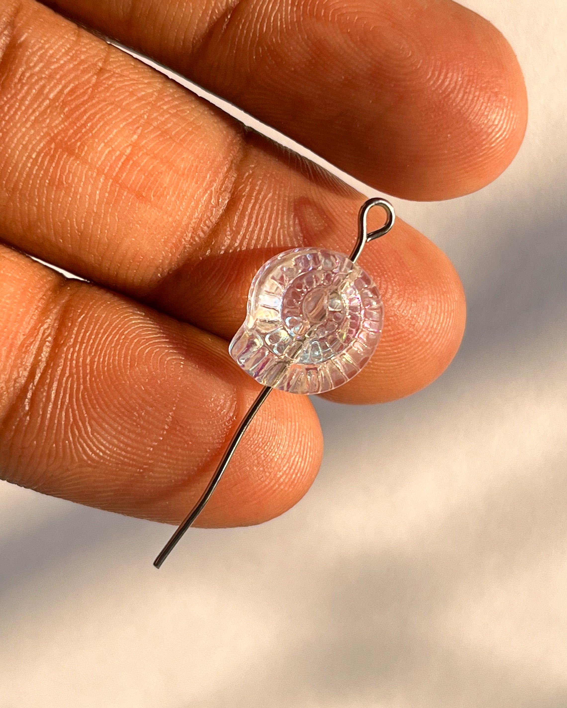 Shell glass Beads // 10 pc