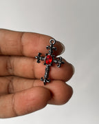 Red clover cross charm