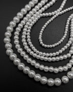 White Pearl Glass Beads - Pack of 90-100