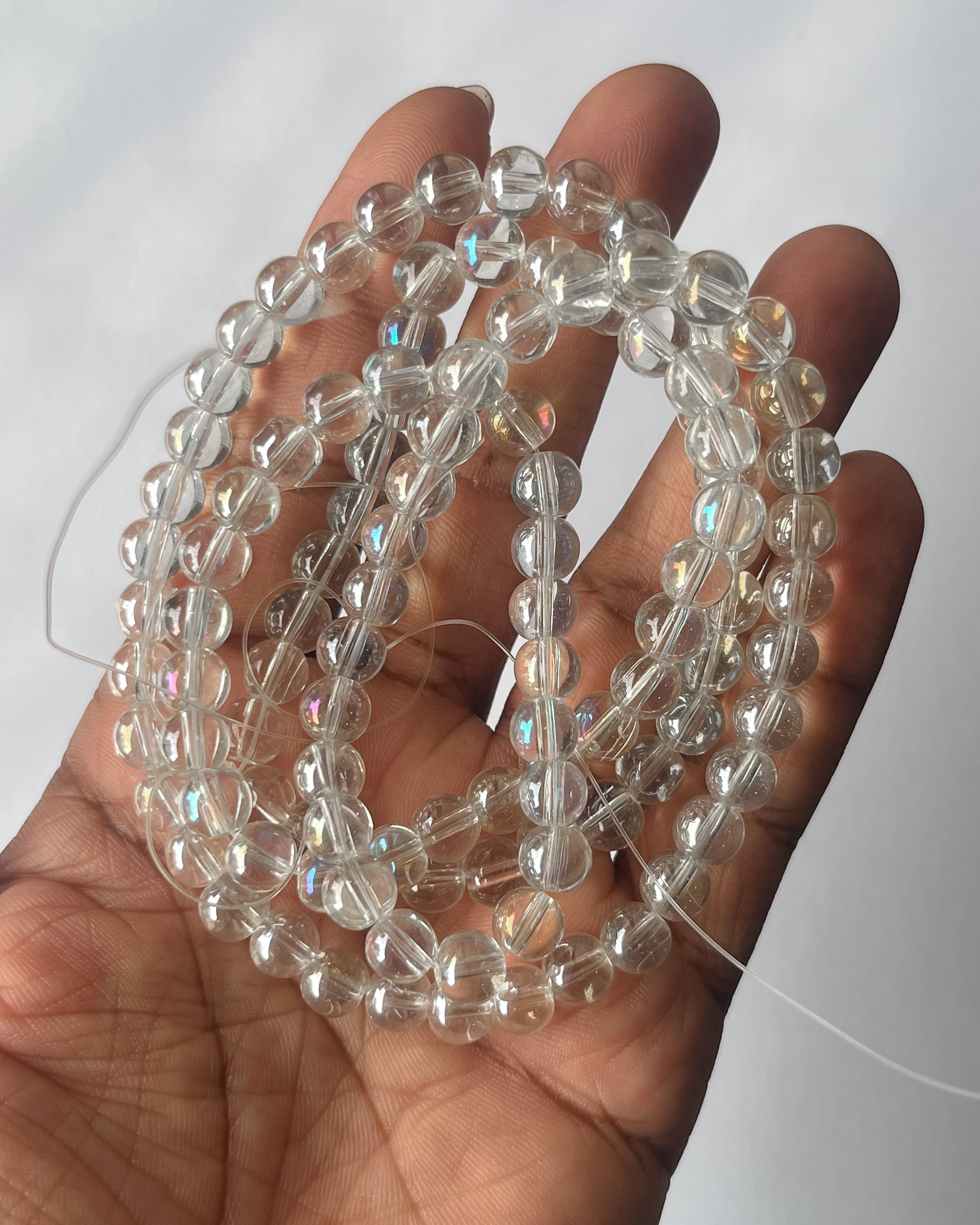 8mm transparent shinny Jelly beads - 1 line