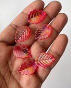 Big red leaf beads - 25 grams