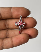 Red melting cross charm - 3 pc