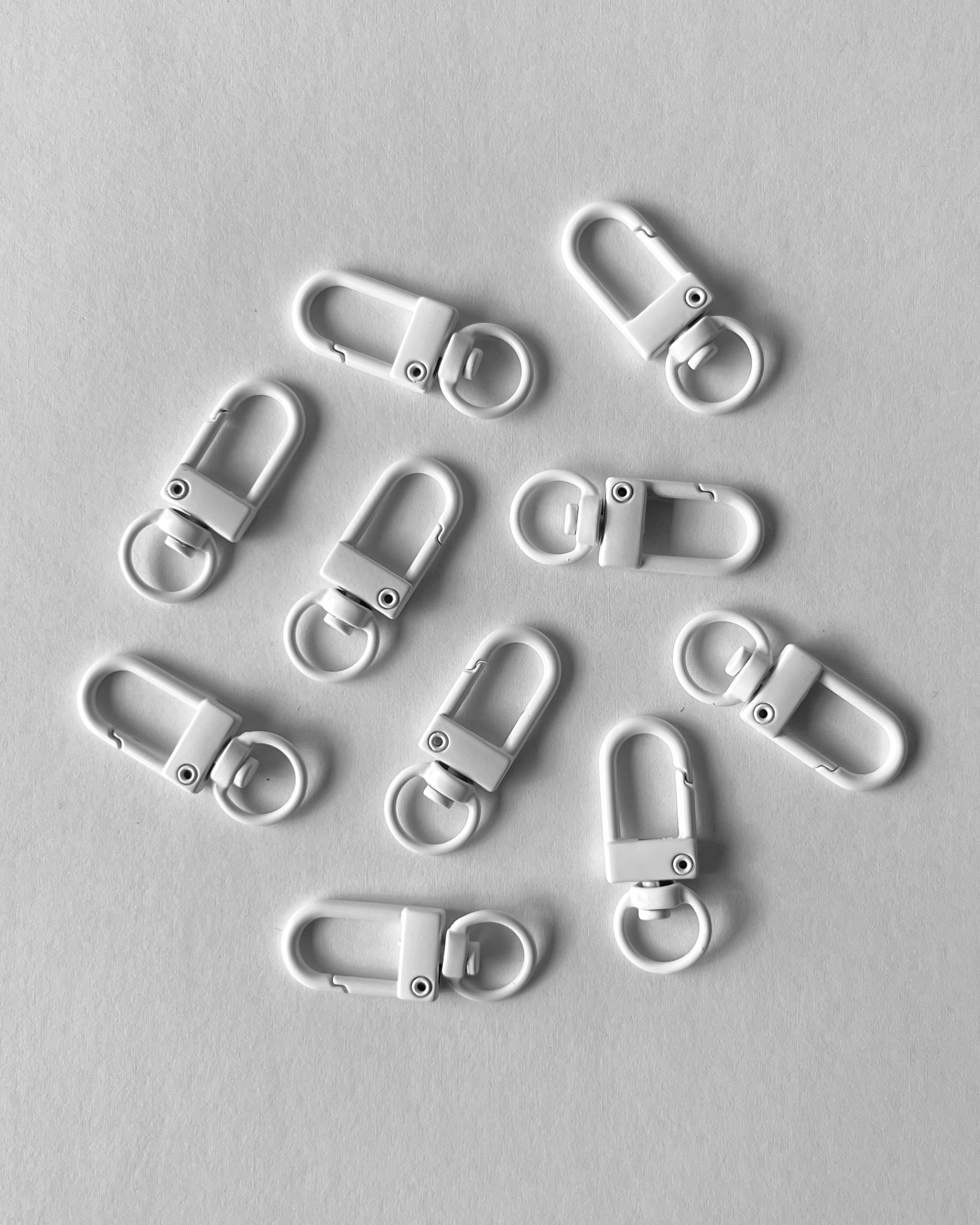 White Keychain Hooks Pack of 10