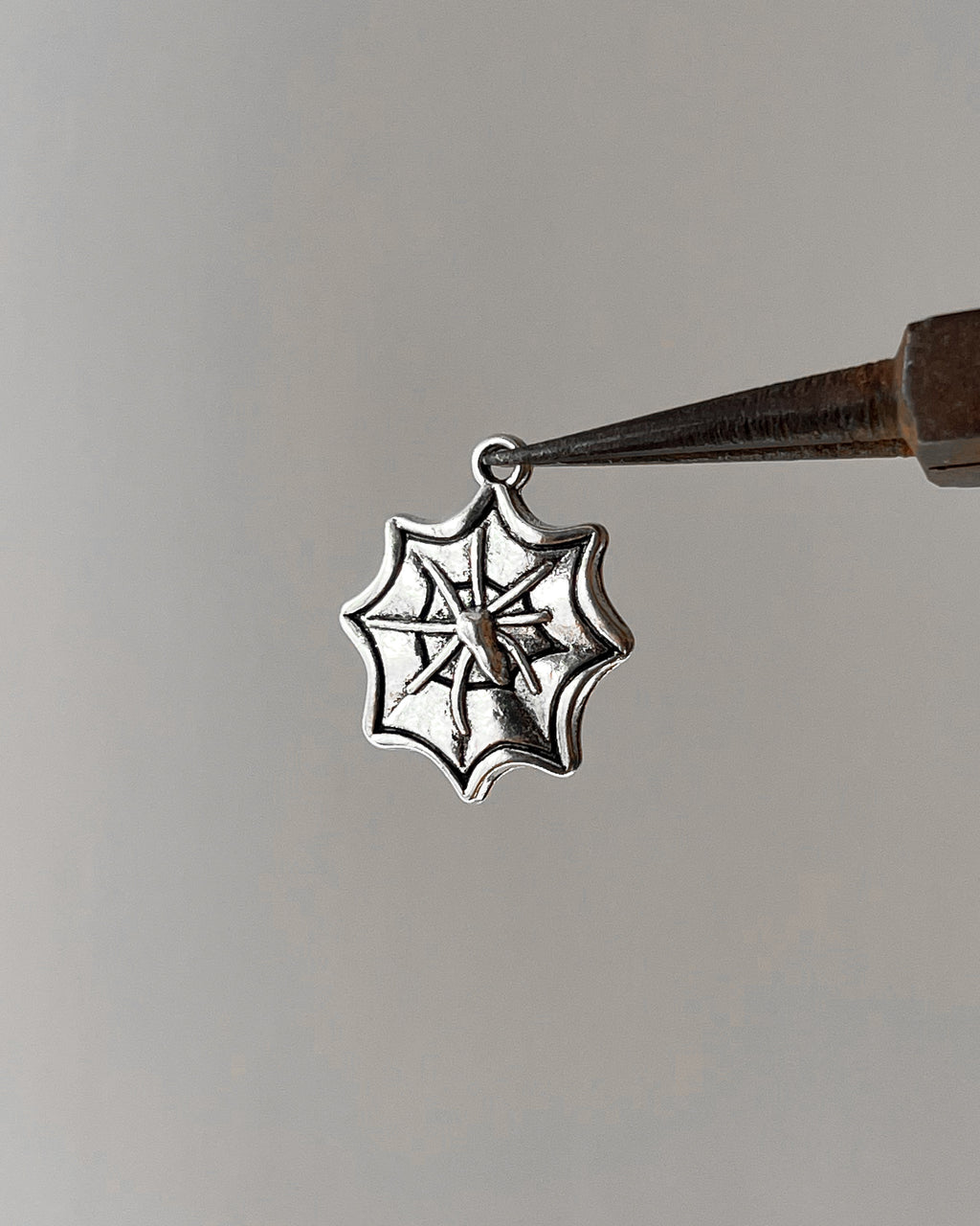 Spider web charm