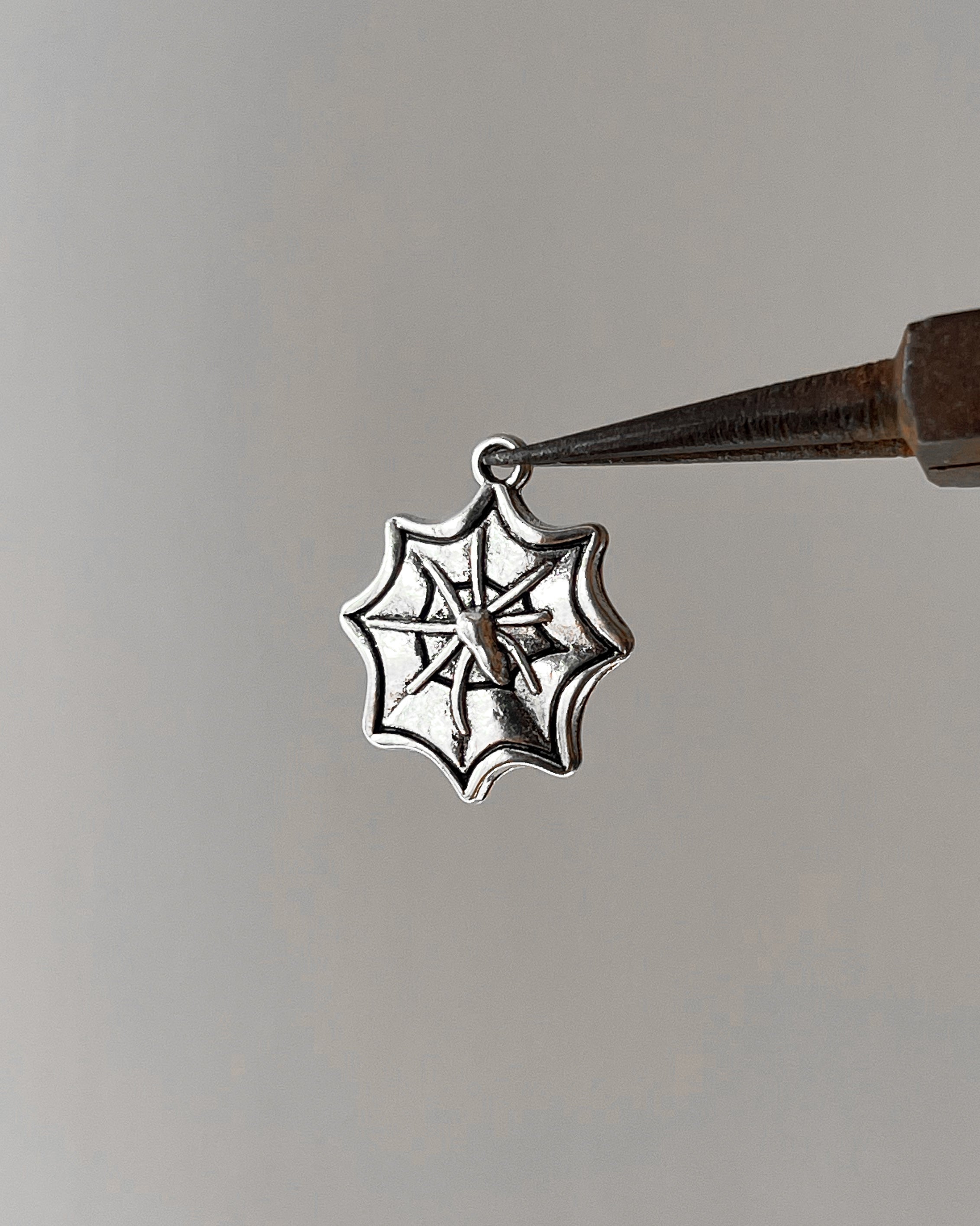 Spider web charm